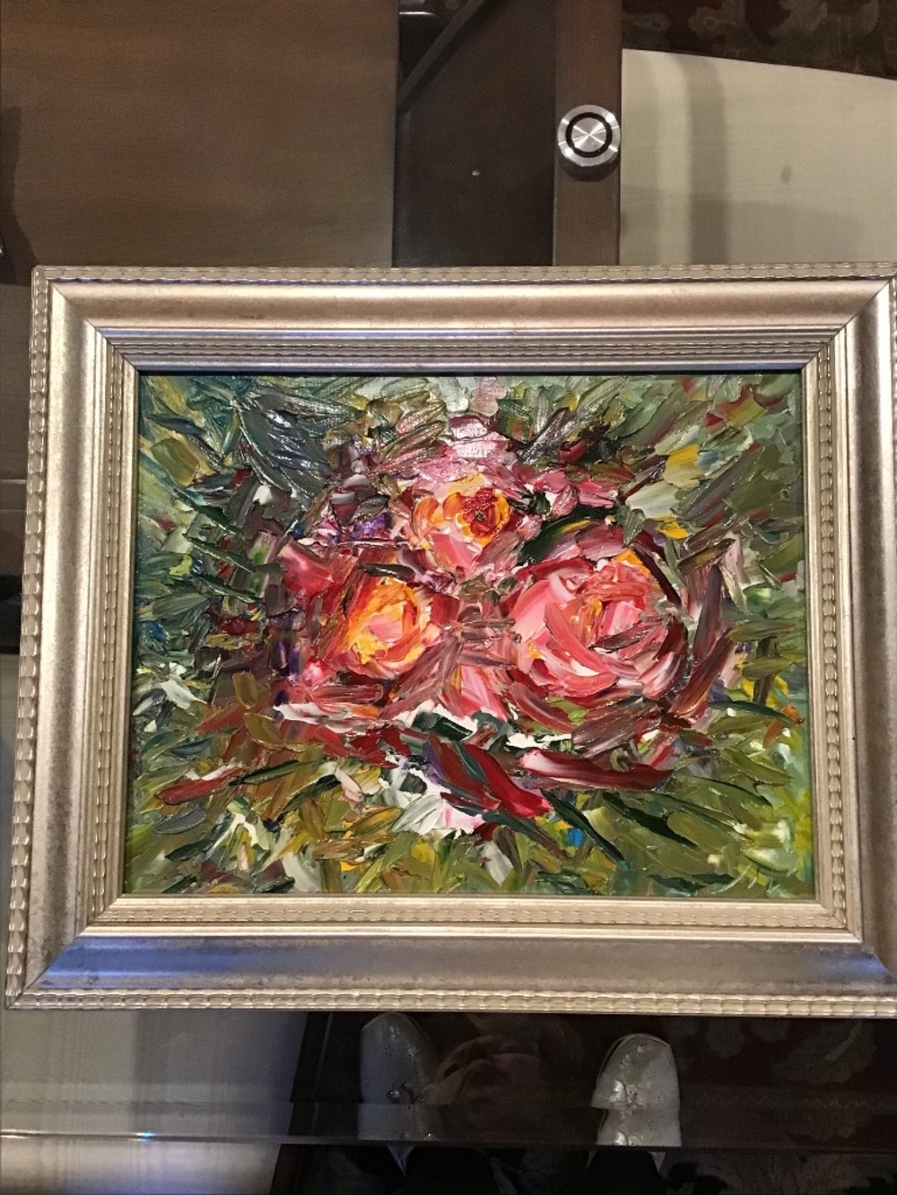 Original oil painting abstract roses 11x14